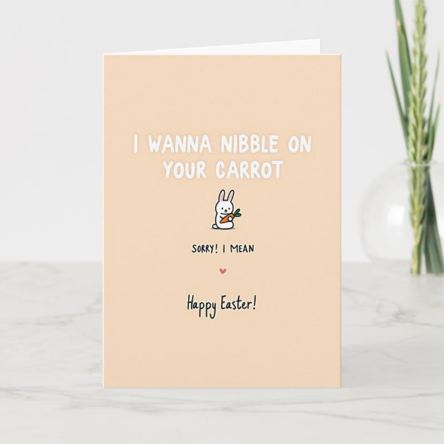 Carte drôle de Pâques Nibble Happy (Devant)