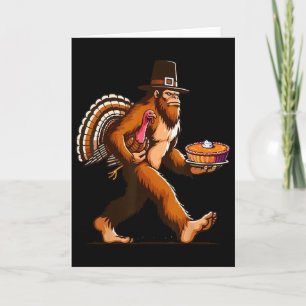 Carte Drôle de pèlerin Sasquatch Yéti et tarte à la citr