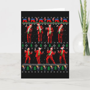 Carte Drôle de Père Noël laid Trump Style de danse Cadea