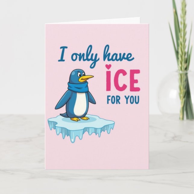 Carte drôle de pingouin glacé pour vous (Devant)