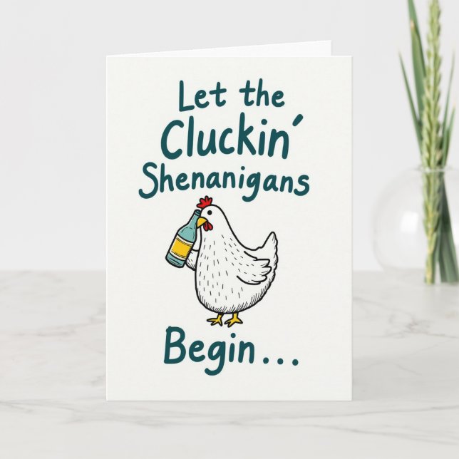 Carte drôle de poulet Cluckin Shenanigans (Devant)