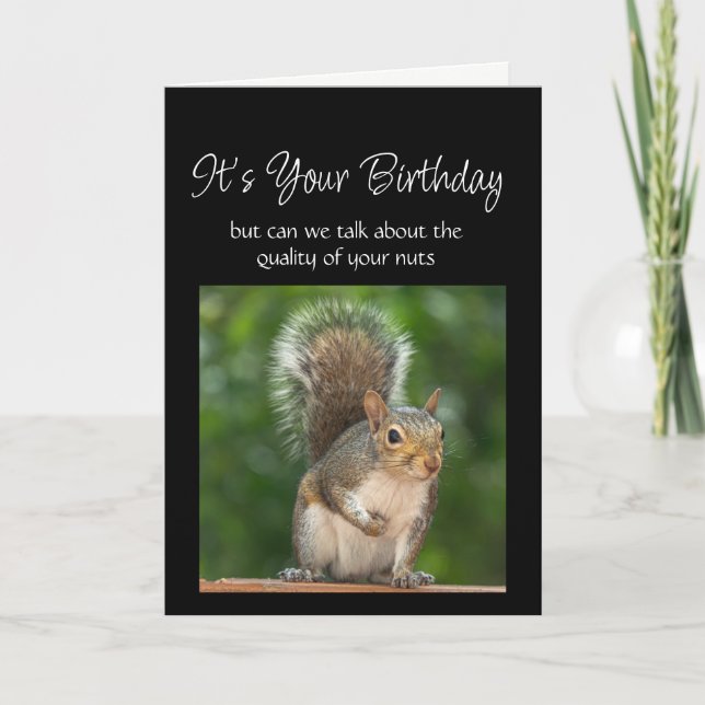 Carte Drôle de question de noix pour l'anniversaire de l (Devant)