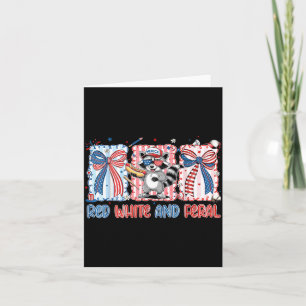Carte Drôle de Raton Laveur 4 juillet Patriotique Mignon