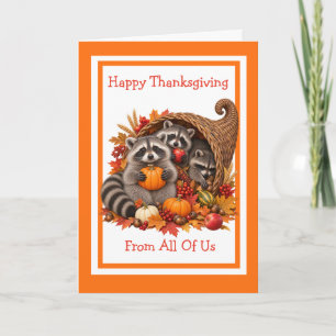 Carte Drôle de Raton Laveur Joyeux Thanksgiving de notre