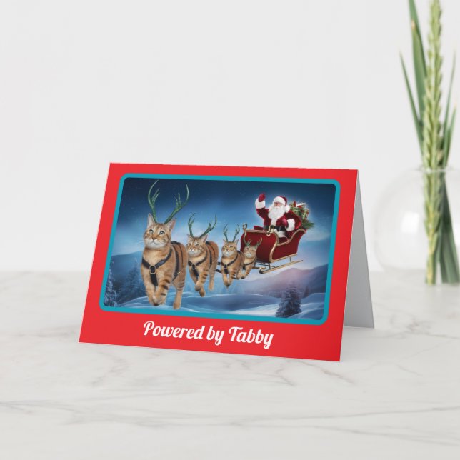 Carte Drôle de Reindeer Tabby Noël (Devant)