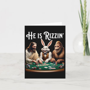 Carte Drôle de Rizz Il est en train de Rizzin Jésus 