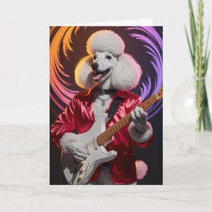 Carte drôle de Rock Star Caniche