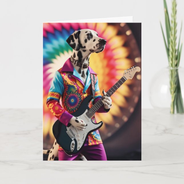 Carte drôle de Rock Star Dalmatien (Devant)