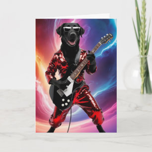Carte drôle de Rock Star Labrador Noir