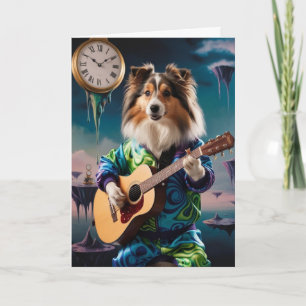 Carte drôle de Rock Star Sheltie
