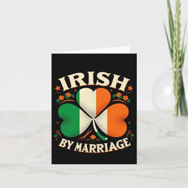 Carte Drôle de Saint-Patrick Irlandais par mariage Rétro (Devant)