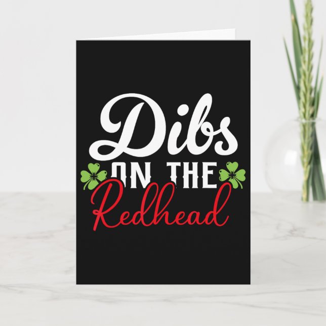 Carte Drôle de Saint-Patrick irlandais Shamrock Dibs sur (Devant)
