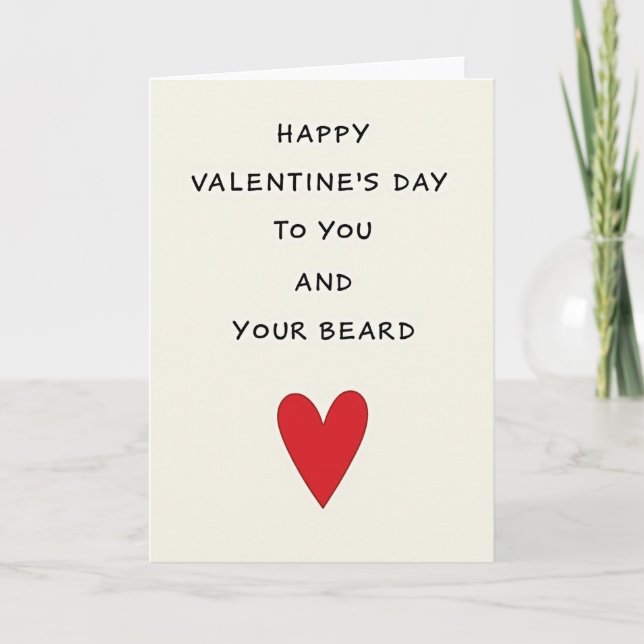 Carte drôle de Saint-Valentin avec barbe (Devant)