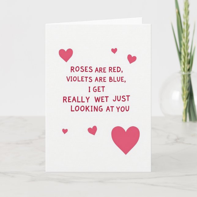 Carte drôle de Saint-Valentin avec des roses rouge (Devant)