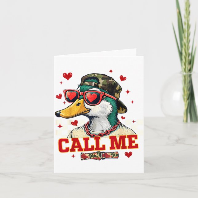 Carte Drôle de Saint-Valentin Garçon Chasse au Canard Ap (Devant)