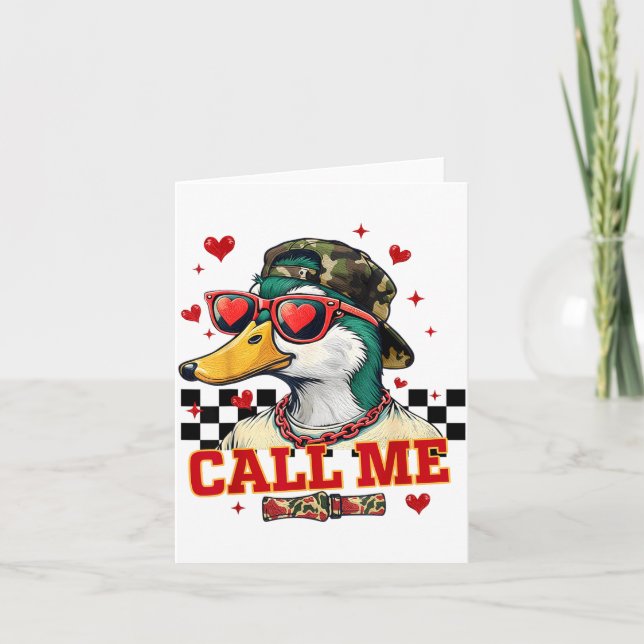 Carte Drôle de Saint-Valentin Garçon Chasse au Canard Ap (Devant)