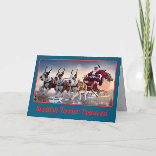 Carte Drôle de Scottish Terrier pour les fêtes de Noël (Devant)