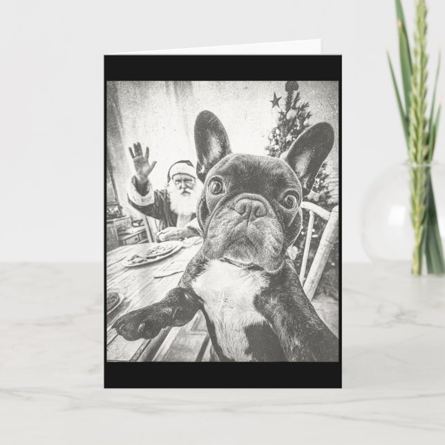 Carte Drôle de selfie de bouledogue français Ai avec le  (Devant)