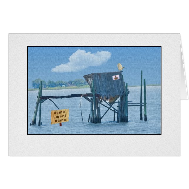 Carte drôle de Shack de bord de mer (Devant horizontal)