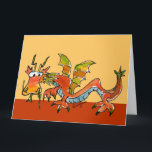 Carte drôle de souffle de dragon de joyeux<br><div class="desc">Ce dragon orange,  bleu,  et vert,  drôle de bande dessinée indique de "le souffle de dragon joyeux anniversaire. Vous êtes mon héros !"  La carte parfaite pour lui,  ami,  associé,  mari,  papa… éditent le texte pour faire votre propre message personnalisé.  Changez le texte en héroïne et faites-le pour elle.</div>