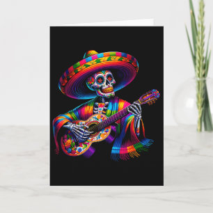 Carte Drôle de squelette de crâne de fiesta Cinco De May
