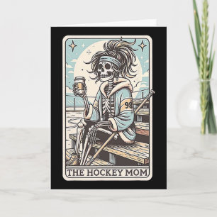 Carte drôle de squelette de mère de hockey
