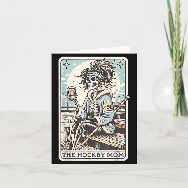 Carte drôle de squelette de mère de hockey (Devant)