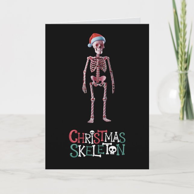 Carte Drôle de squelette de Noël pour les fêtes (Devant)