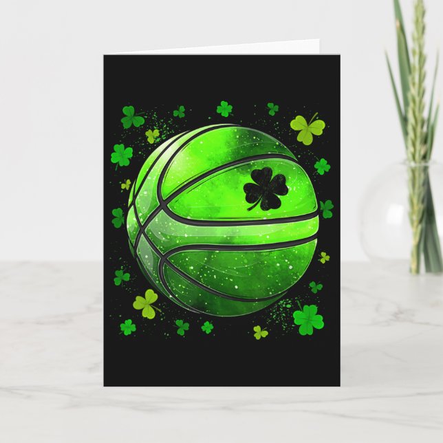 Carte Drôle de squelette et trèfle de shamrock Saint-Pat (Devant)