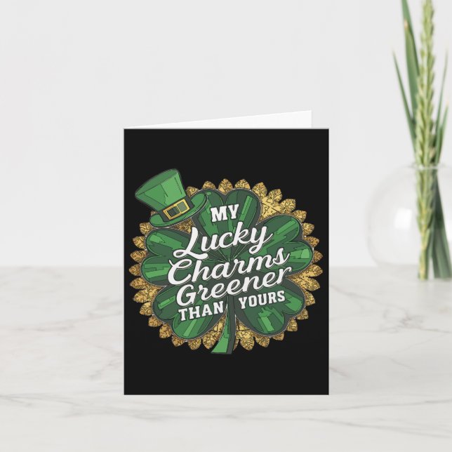 Carte Drôle de St Patrick Ma Chanceuse Charme Plus Verte (Devant)