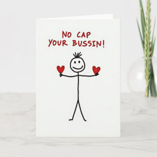 Carte drôle de Stickman No Cap Best