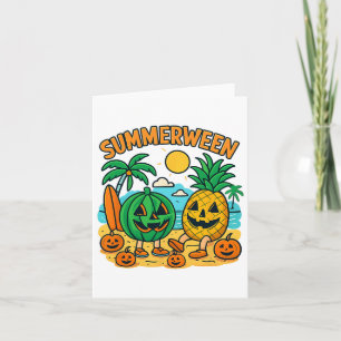 Carte Drôle de Summerween Mignon Pastèque et Ananas Bea