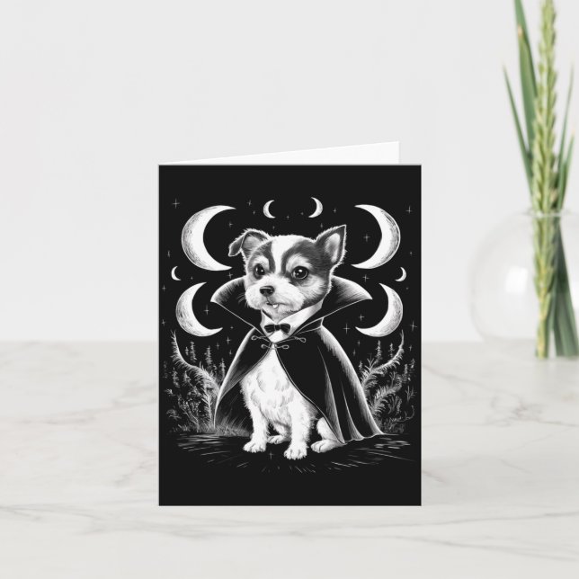 Carte Drôle de terrier Dracula chiot vampire - Épouvanta (Devant)
