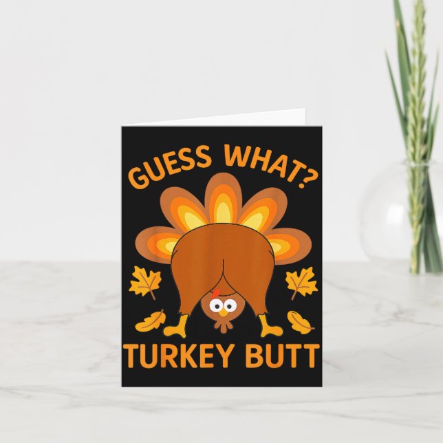Carte Drôle de Thanksgiving devine quoi cul de dinde  (Devant)
