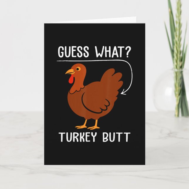 Carte Drôle de Thanksgiving Devinez quoi Dinde Fesses Ho (Devant)