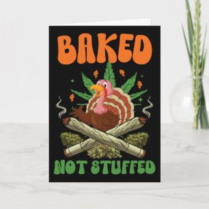 Carte Drôle de Thanksgiving Herbe Dinde Fumée Stoned