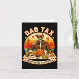 Carte Drôle de Thanksgiving Papa Taxe Squelette Dinde Jo