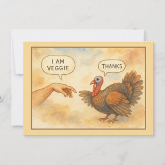 Carte Drôle de Thanksgiving végétarien