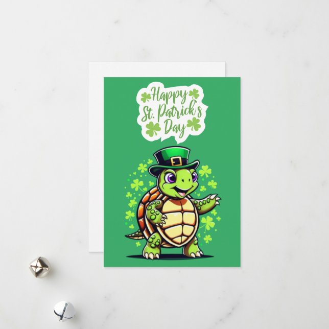 Carte drôle de tortue mignonne - Joyeuse carte de  (Devant/Arrière en situation)