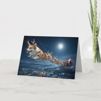 Carte Drôle de Welsh Corgi Noël