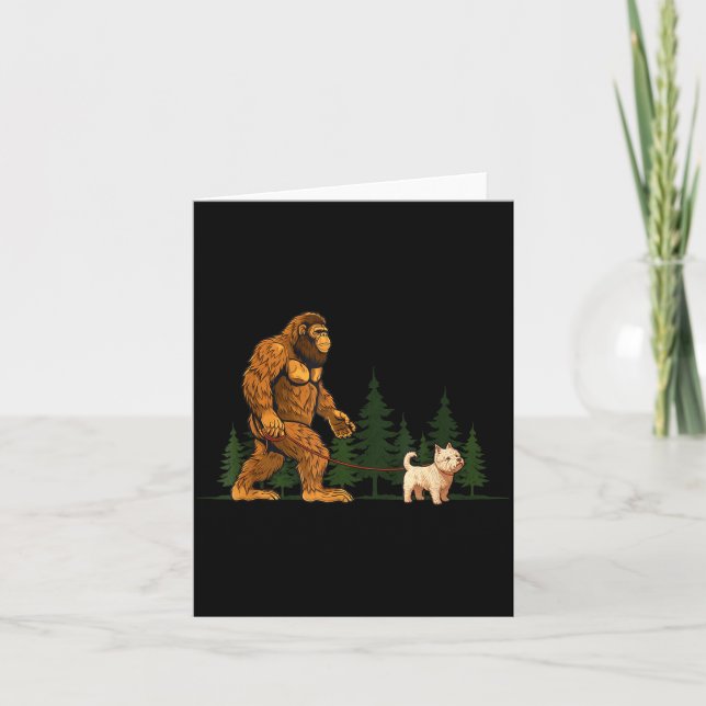 Carte Drôle de West Highland White Terrier Westie Bigfoo (Devant)