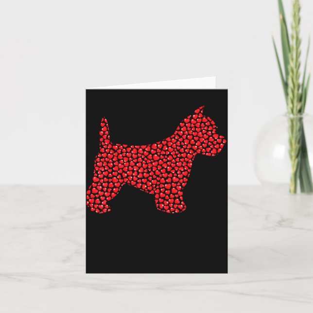 Carte Drôle de Westie Chien Amant Cœurs Amour Westie Val (Devant)