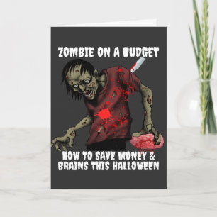 Carte Drôle de Zombie Halloween À Petit Budget