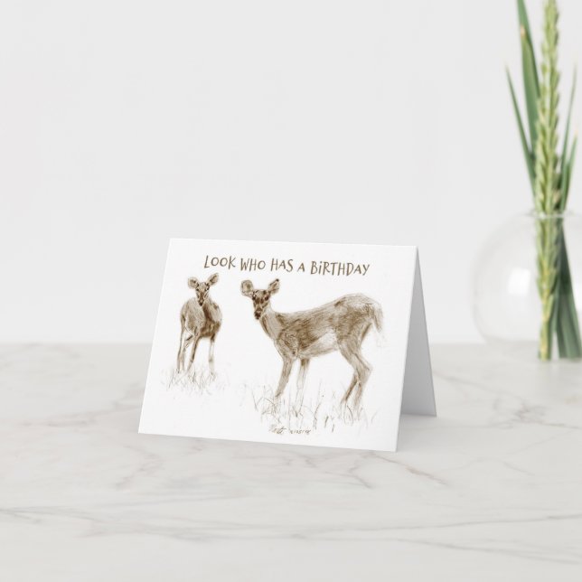 Carte Drôle Deer Birthday Card pour les hommes (Devant)