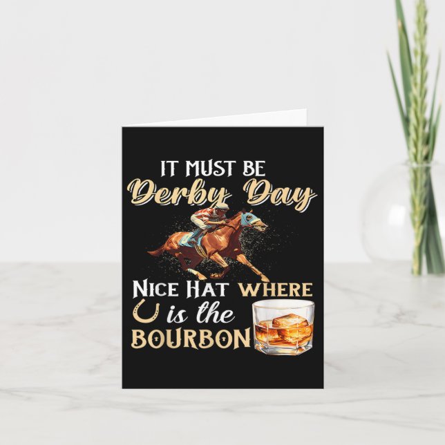 Carte Drôle Derby Day Nice Casquette Bourbon Où Horse Ra (Devant)
