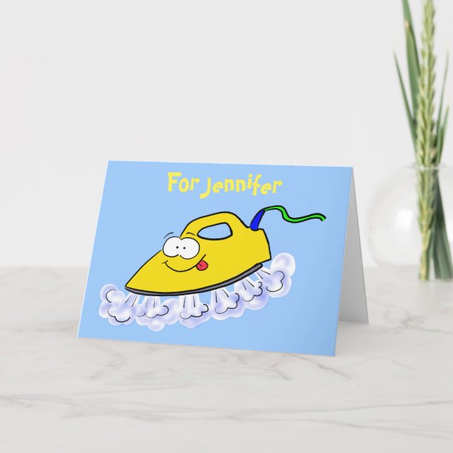 Carte Drôle dessin animé linge de fer (Devant)