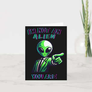 Carte Drôle d'Halloween Je ne suis pas un extraterrestre