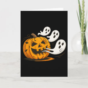 Carte Drôle d'Halloween Mignon Citrouille Épouvantable J