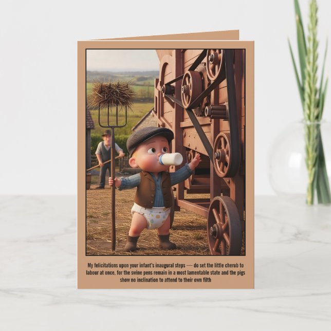 Carte drôle d'humour noir pour les premiers pas de (Devant)