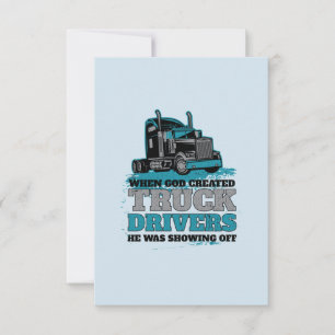 Carte Drôle Dieu Créé Conducteurs Camion Montrer